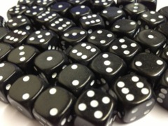 50 D6 12mm Dice Black